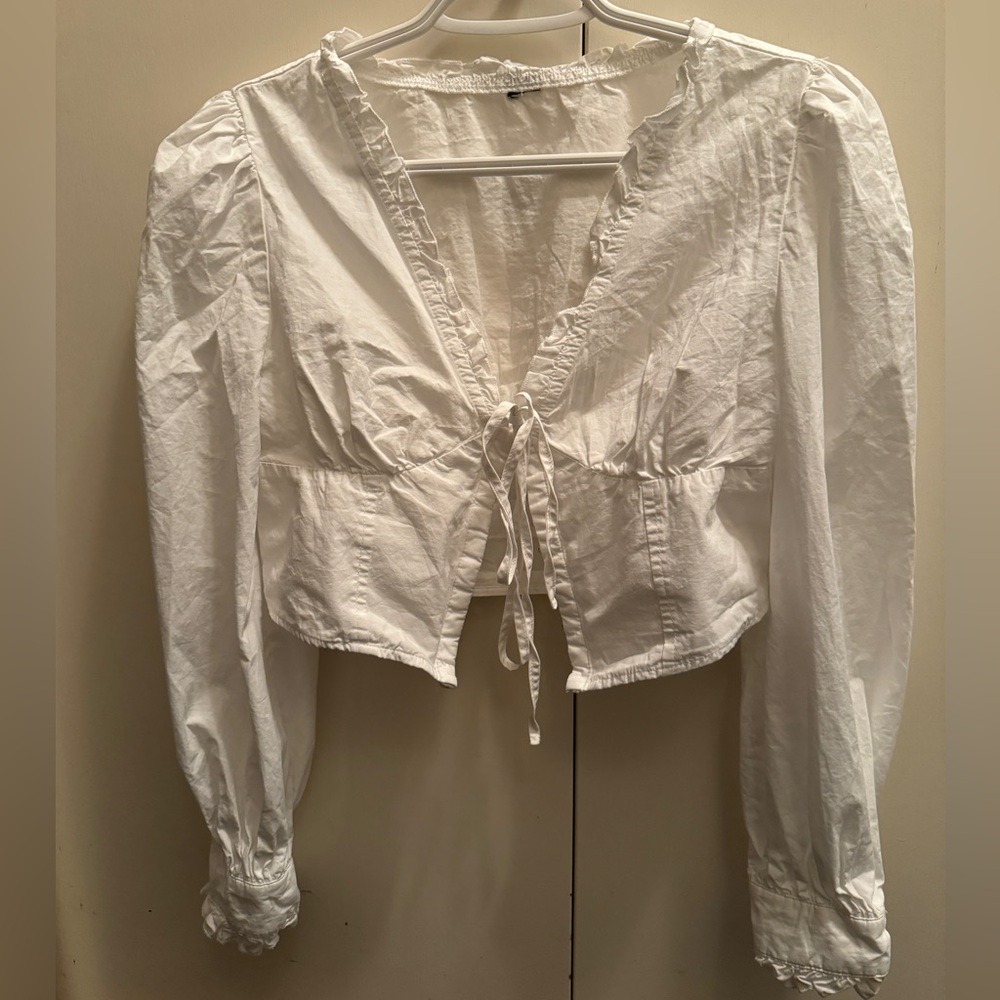 Women’s Corset Milkmaid Cropped White Long Sleeve
